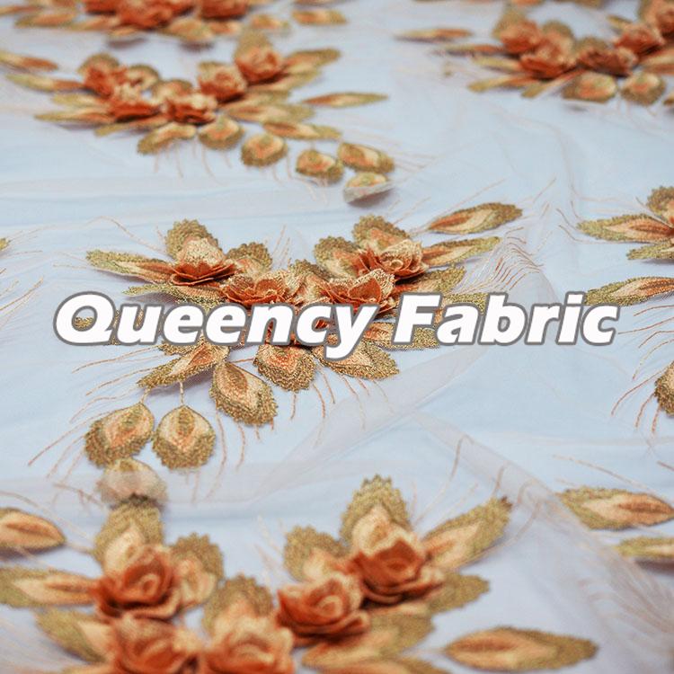 3D Applique Lace French Fabric 