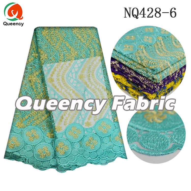 Aqua French Lace Fabric