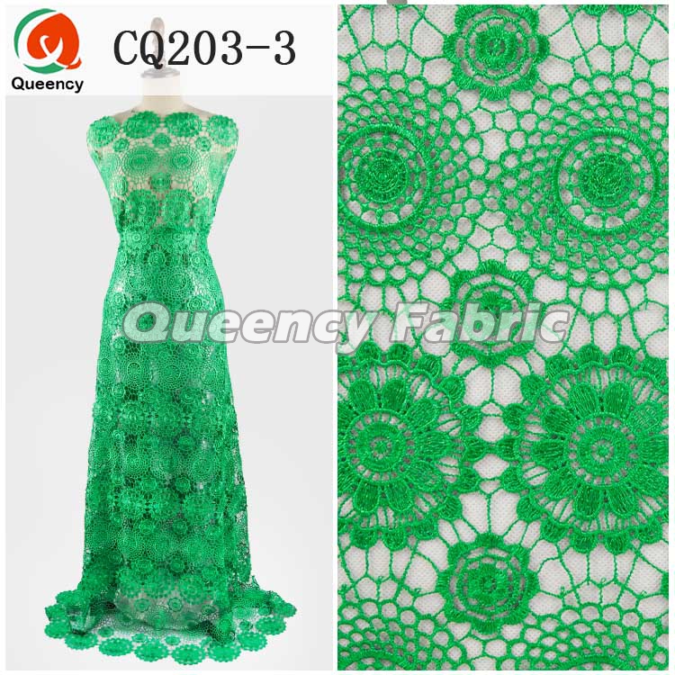 Chemical Embroidery Lace In Green Chemical Embroidery Lace In Green