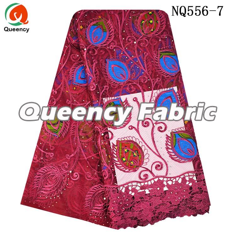 Wine Tulle Cotton Embroidered Lace Fabric Wine Tulle Cotton Embroidered Lace Fabric