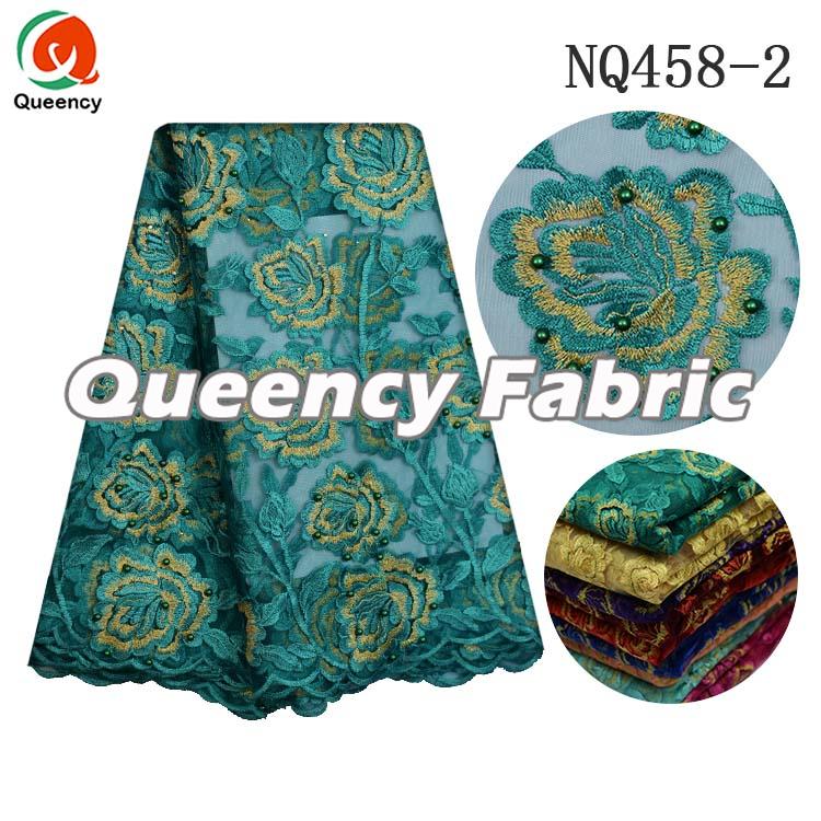 Teal French Lace Material Teal French Lace Material