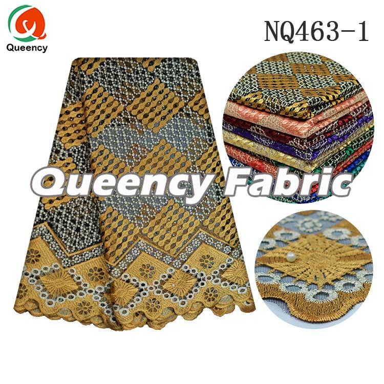 Nigeria Tulle Embroidery In Golden Nigeria Tulle Embroidery In Golden