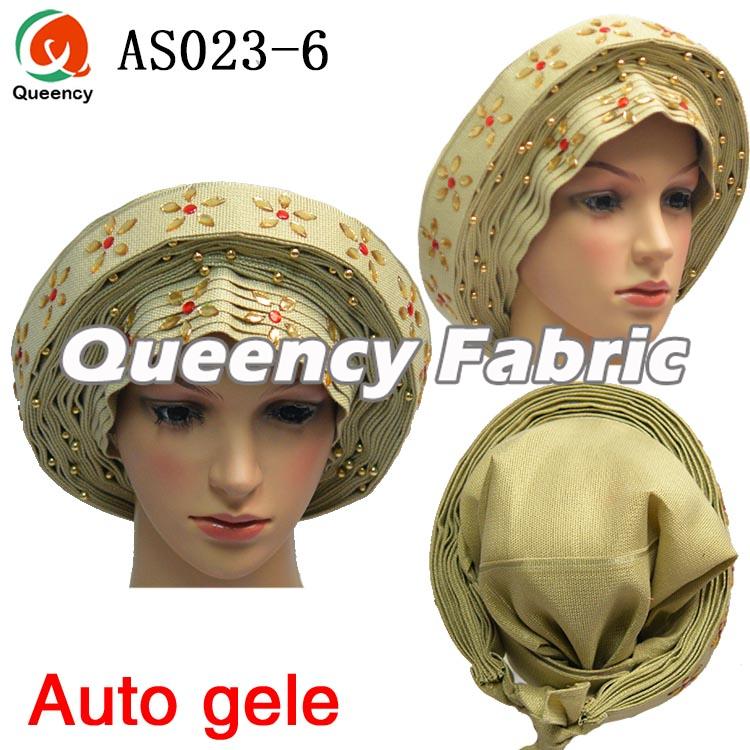 Auto gele headtie in Beige