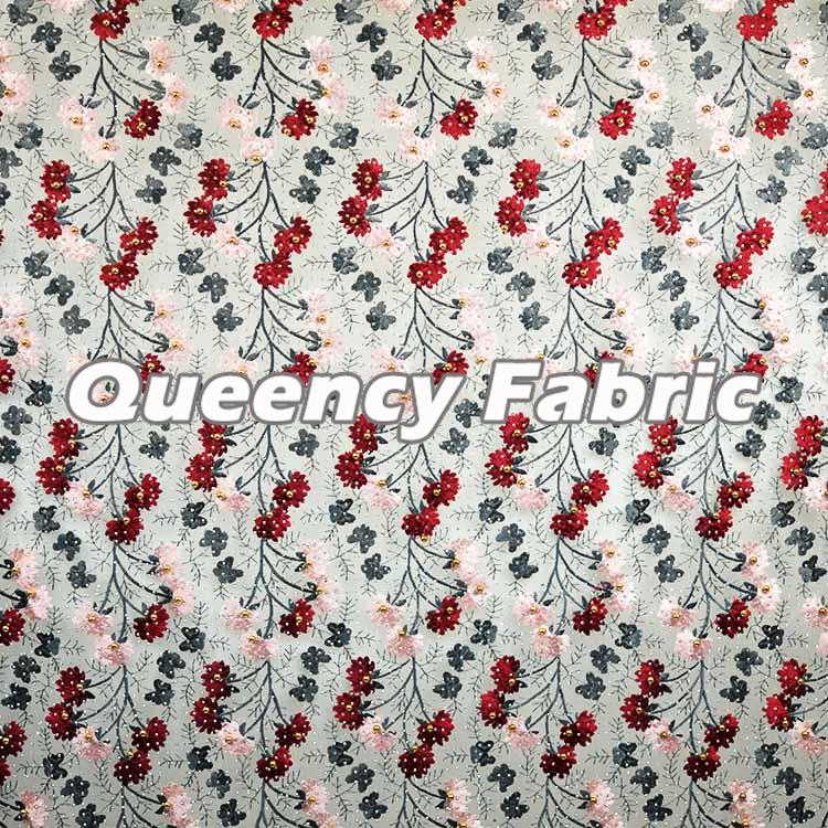 Heavy Lace Beaded Embroidered Tulle Fabric Heavy Lace Beaded Embroidered Tulle Fabric