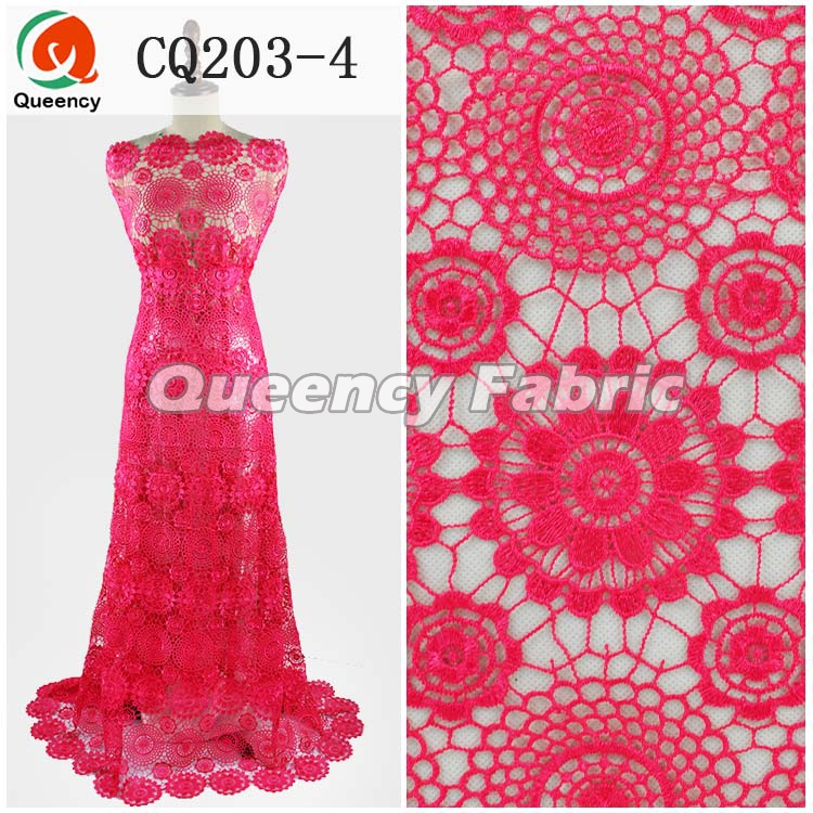 Chemical Embroidery Lace In Fushia Chemical Embroidery Lace In Fushia