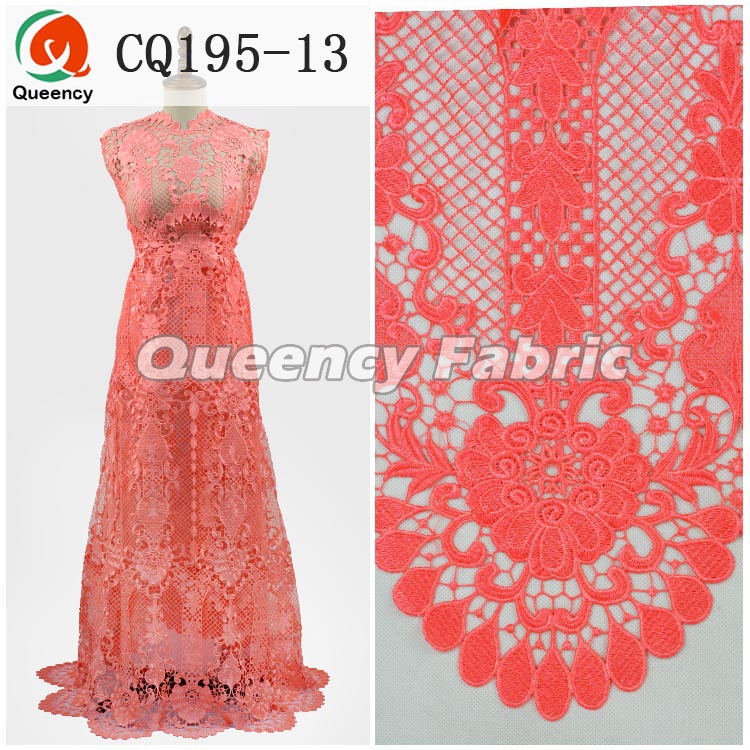 Coral Cotton Guipure Lace