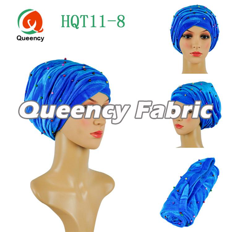 Turquoise Blue Beaded Party Turbans