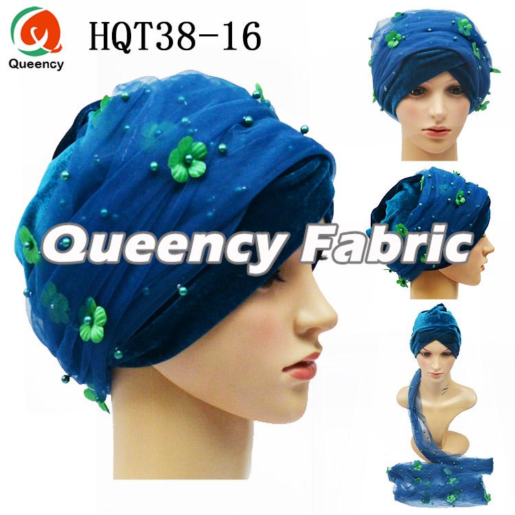 Teal Palin Arabic Turban Head Scarf