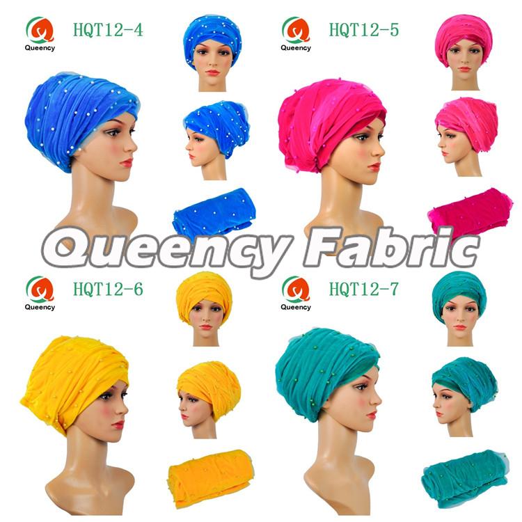 Muslim Net Turbans Beaded Fabric