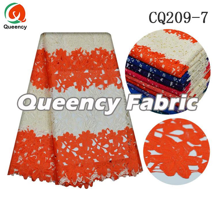 CUPION LACE EMBROIDERY IN ORANGE