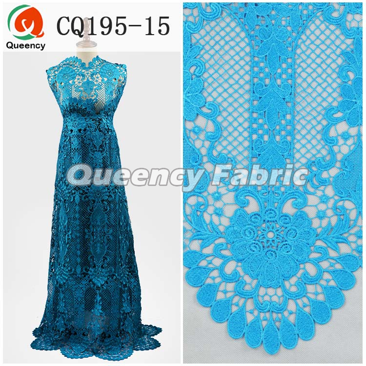 Teal Cotton Guipure Lace