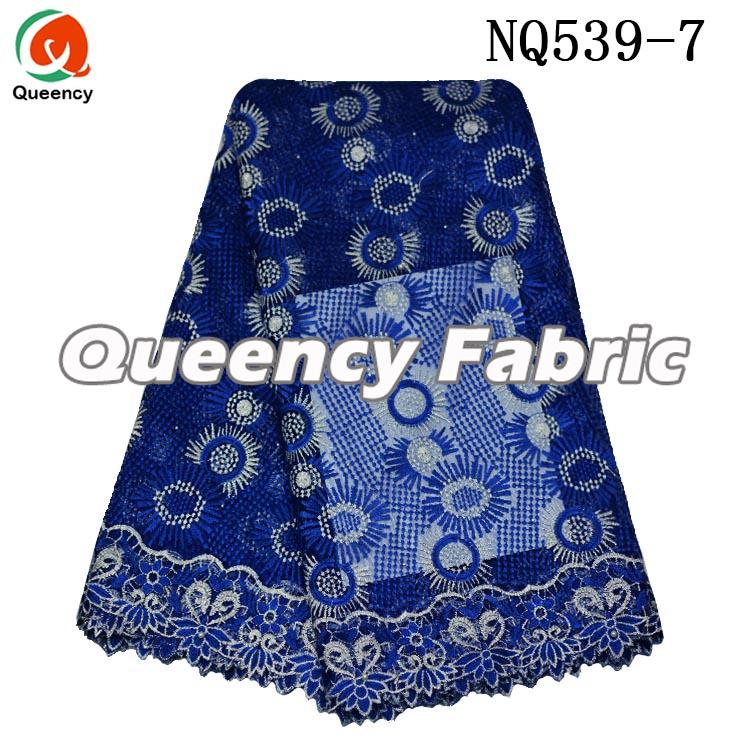 Royal Blue Lace African French Fabric 