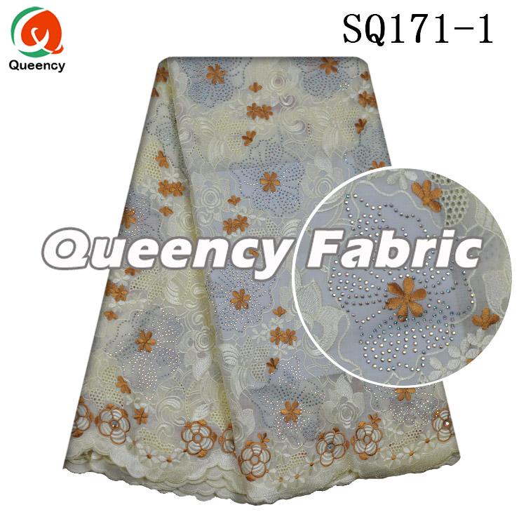 Champagne Cotton Fabric Stones Embroidery Champagne Cotton Fabric Stones Embroidery