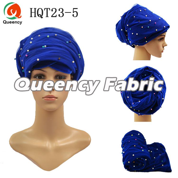 Royal Blue Muslim Beaded Turban