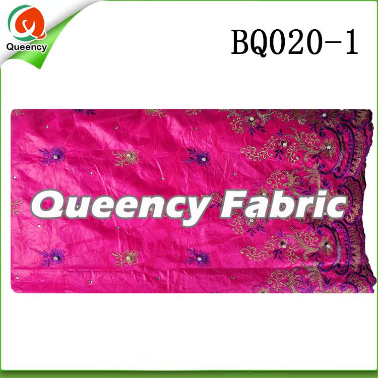 Fushia Embroidery bazin fabric