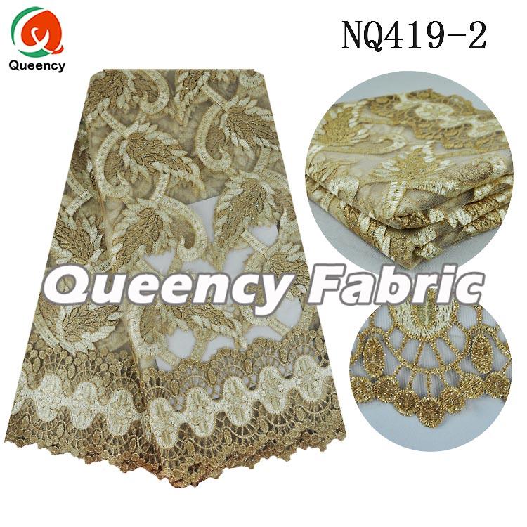 Gold Chantilly Lace Fabric In Dubai