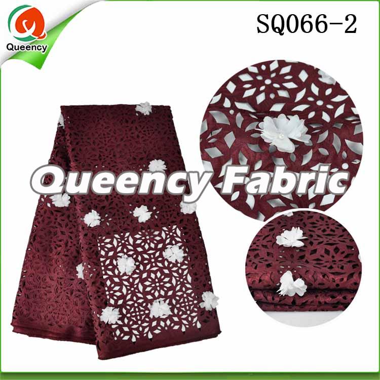 Applique Lace Voile In Wine 