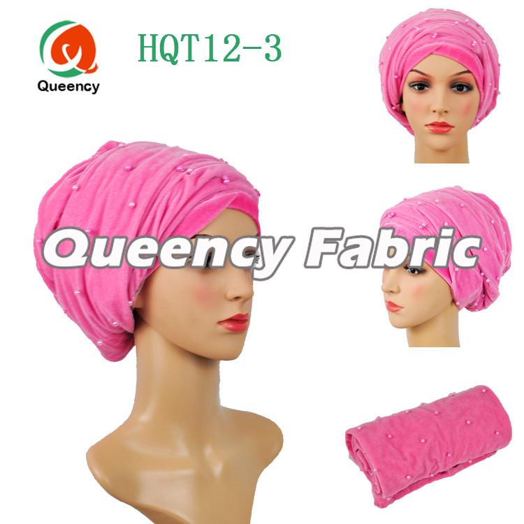 Pink Beaded Hijab Muslim Turban