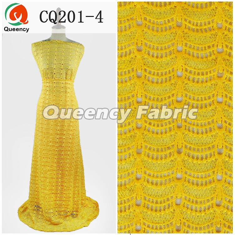 Yellow Nigerian Cord Lace Fabric Yellow Nigerian Cord Lace Fabric