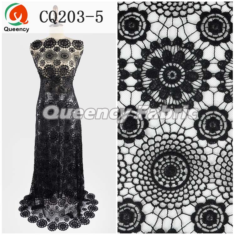 Chemical Embroidery Lace In Black Chemical Embroidery Lace In Black