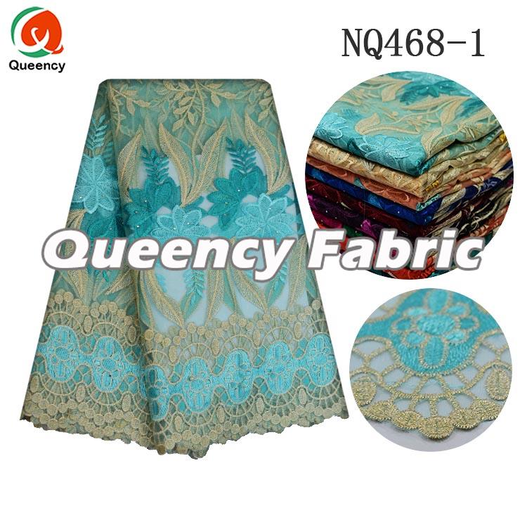 Tulle Fabric Lace In Aqua