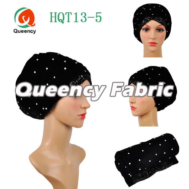 Black Sequins Women Turban