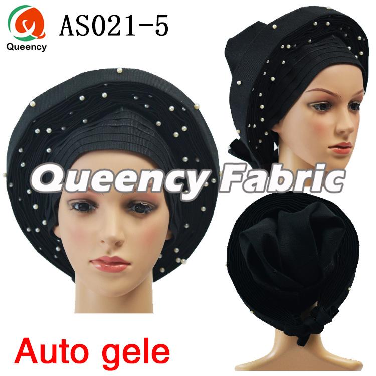 Black Asooke Auto-Gele Headtie