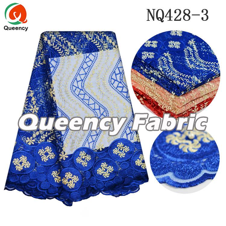 Royal Blue French Lace Fabric