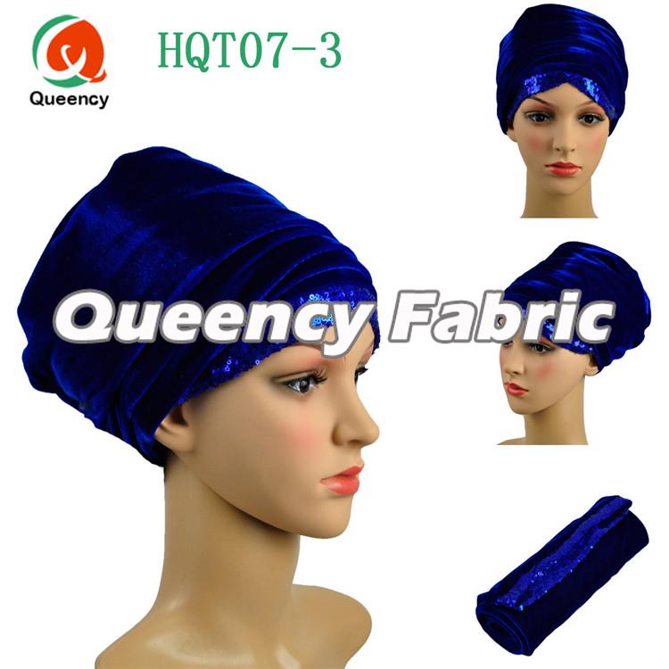 Royal Blue Sequins Turbans