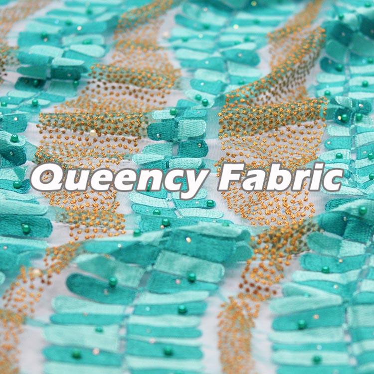 Golden Thread Beaded Net Fabric Golden Thread Beaded Net Fabric