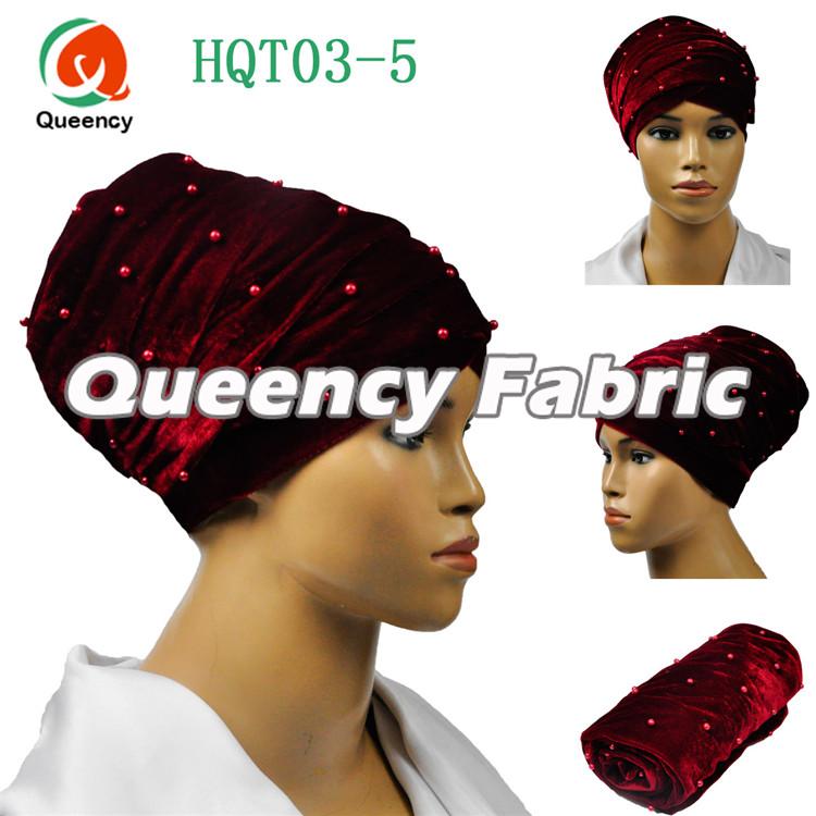 Ladies Headband Turbans Beaded In Wine 