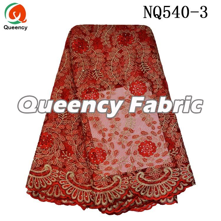 Red French Beaded Lace 