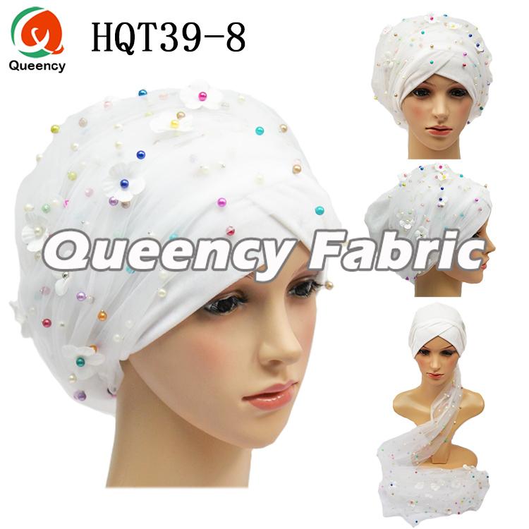 Beaded Applique Turban For Ladies Wedding 