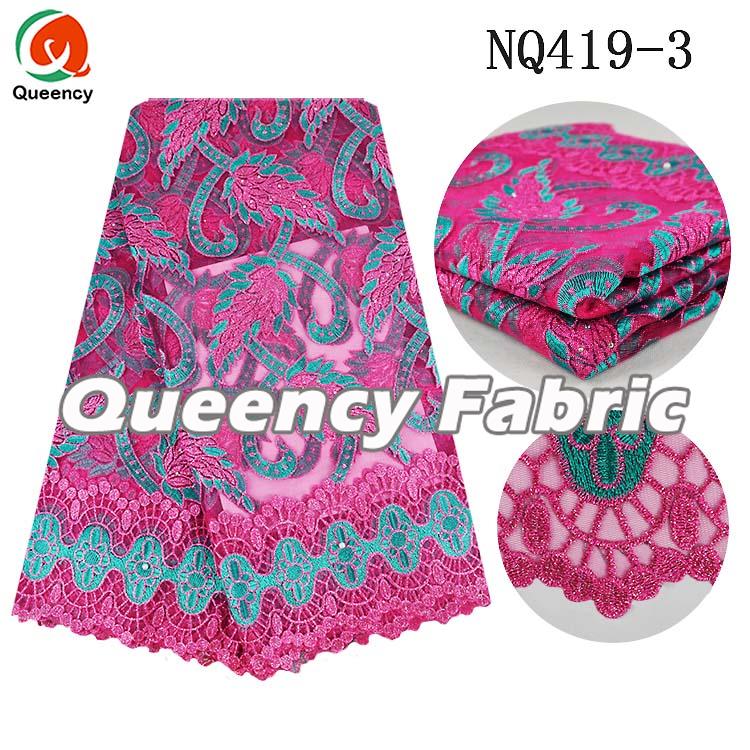 Fushia Chantilly Lace Fabric In Dubai