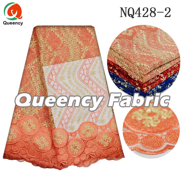 Peach French Lace Fabric
