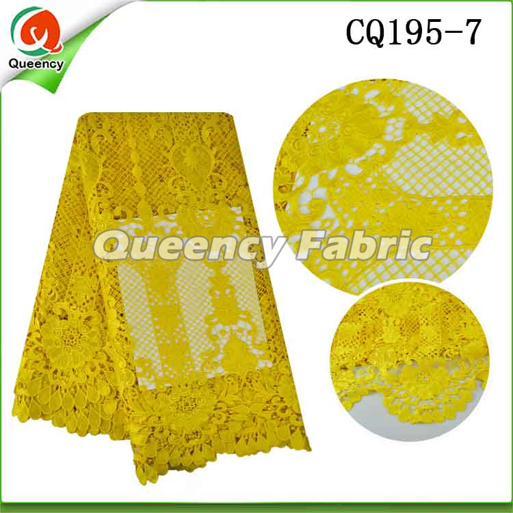 Yellow Cotton Guipure Lace