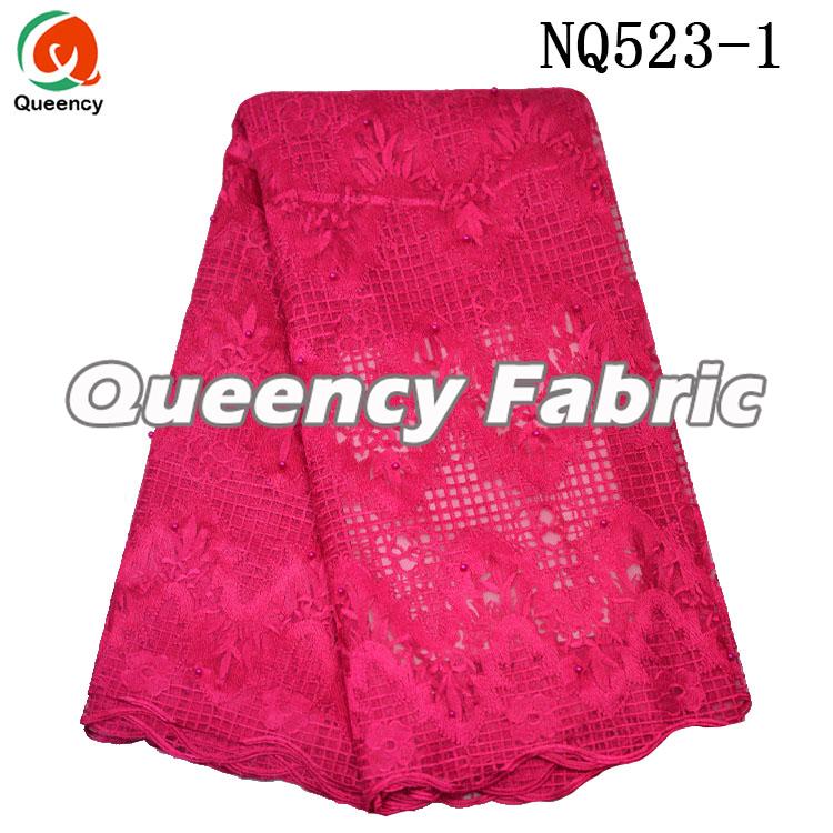 French Tulle Baeded Lace Fabric 