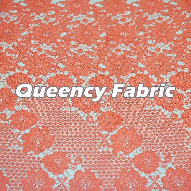 Flower Plain Lace Cotton Cord Fabric 