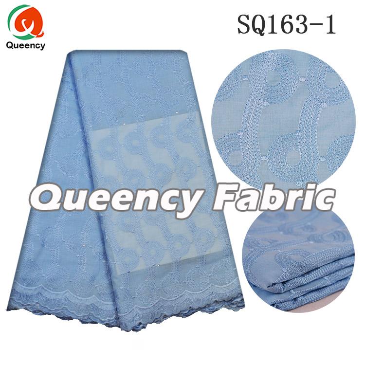 Blue African Swiss Voile Lace High Quality