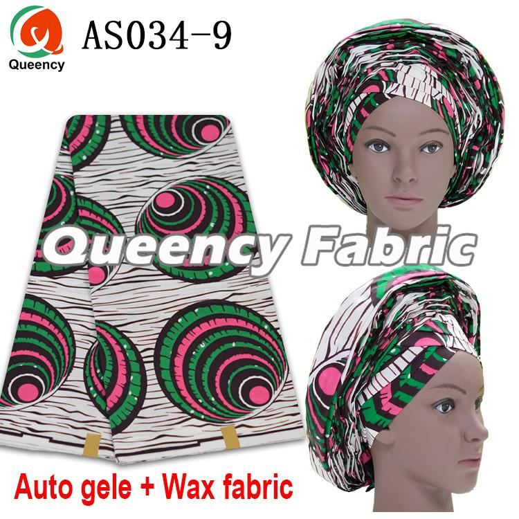 Auto Gele With Wax Fabric Set Auto Gele With Wax Fabric Set