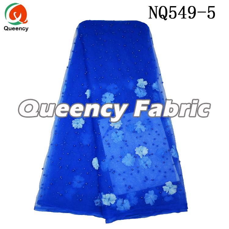 Royal Blue Applique Lace Tulle Fabric Royal Blue Applique Lace Tulle Fabric