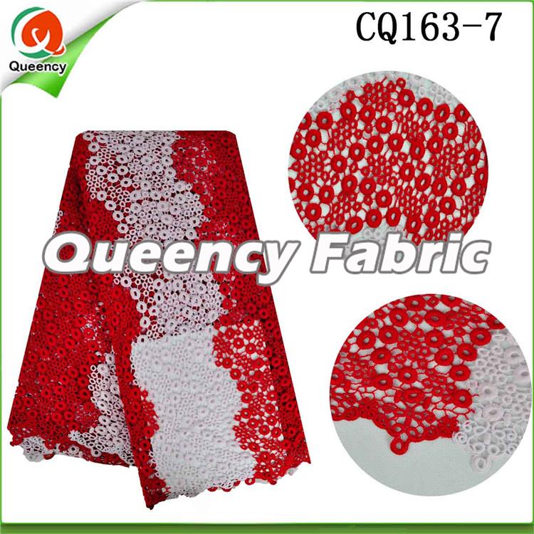 Red Cotton Guipure Fabric Chantilly Lace 