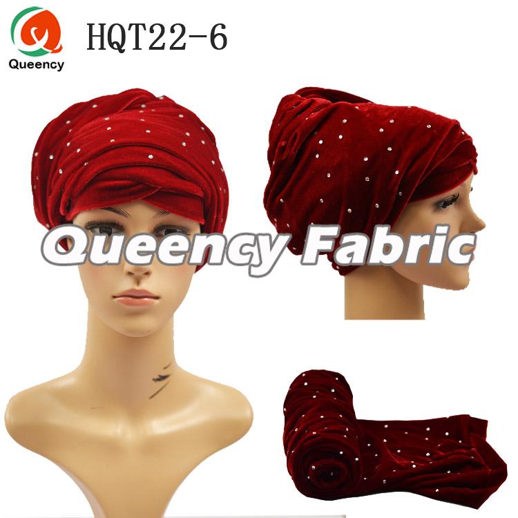 Velvet Turban Bonnet In Red 