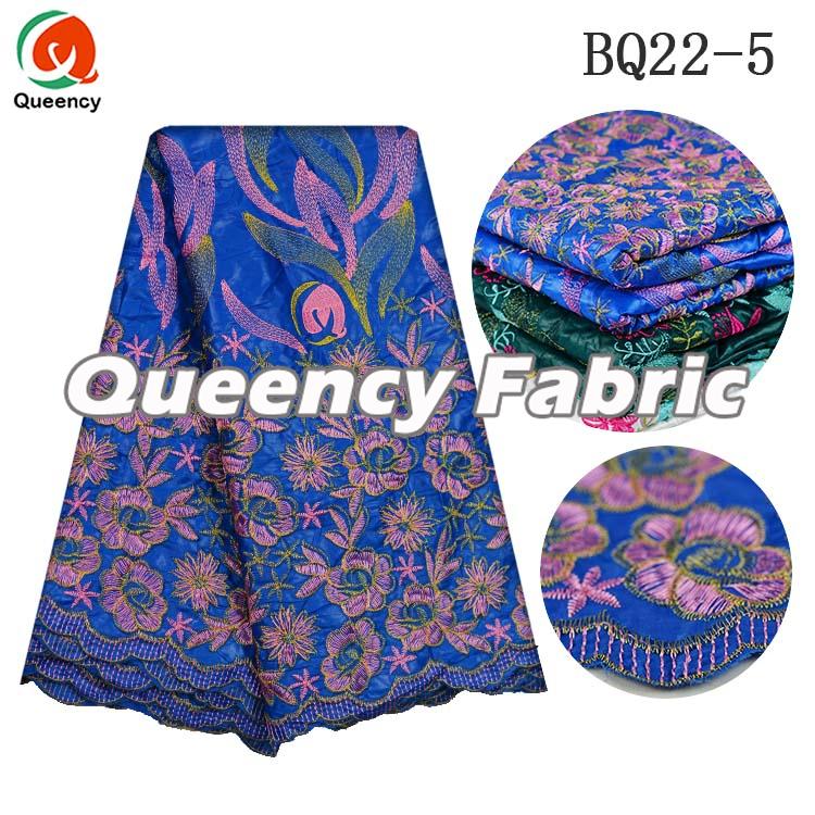 African Bazin Ladies Wedding Dresses Embroidered Fabric 