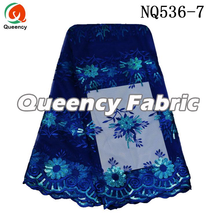 Royal Blue Lace Nigeria Tulle Material