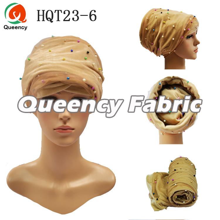 Gold Net Velvet Beaded Nigeria Turban 