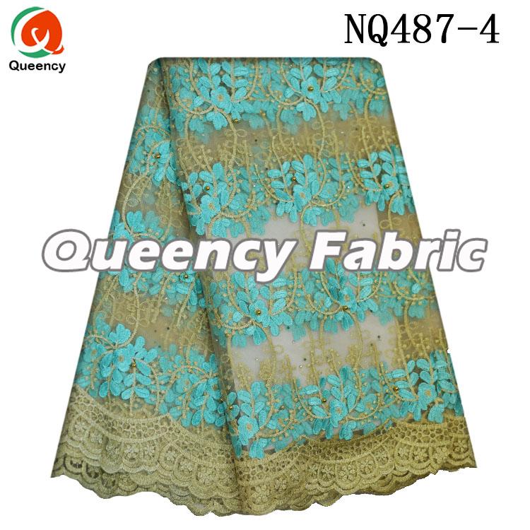 Aqua Lace Fabric Netting Dresses