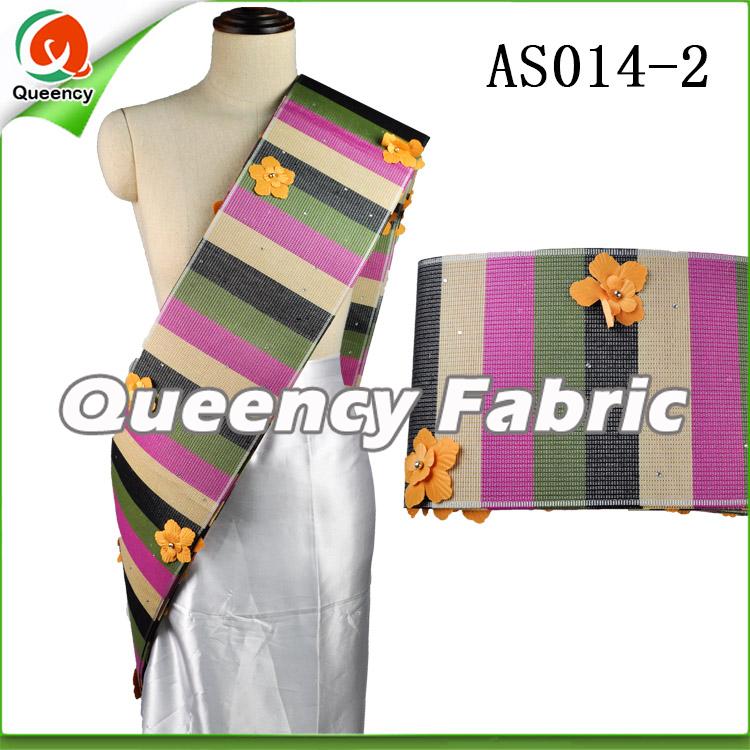 Aso Oke African Headtie Fabric With Applique Aso Oke African Headtie Fabric With Applique