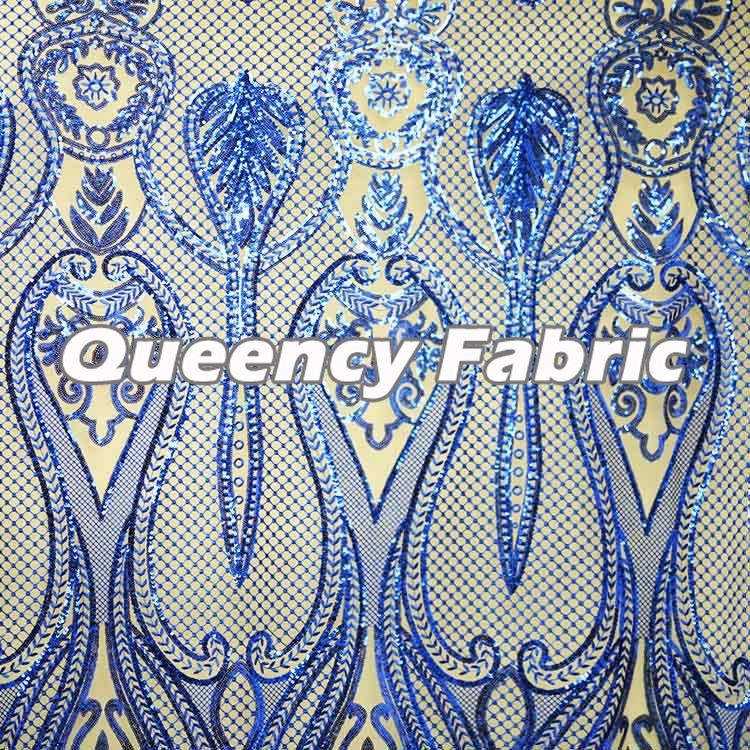 African Sequins Net Lace Fabric 