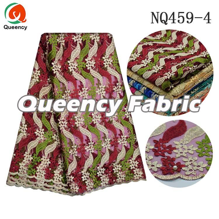 Wine Lace Net Fabric